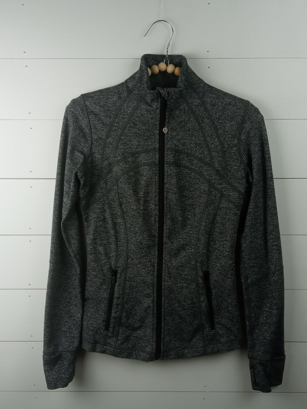 Lululemon Women's size 6 heathered black and white full zip define jacket